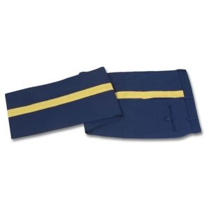 NWT Marlow White Male Officer & NCO ASU Slacks Pants Blue Yellow Stripe Sz. 18MT